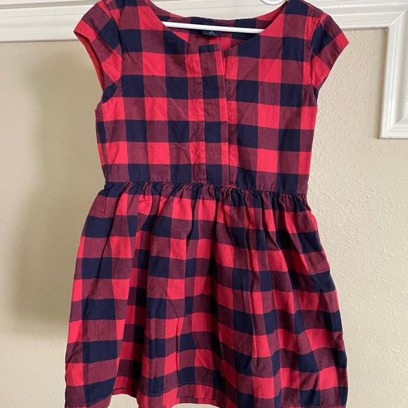 Girls Buffalo Plaid Flannel Dress - Picture 2 of 8